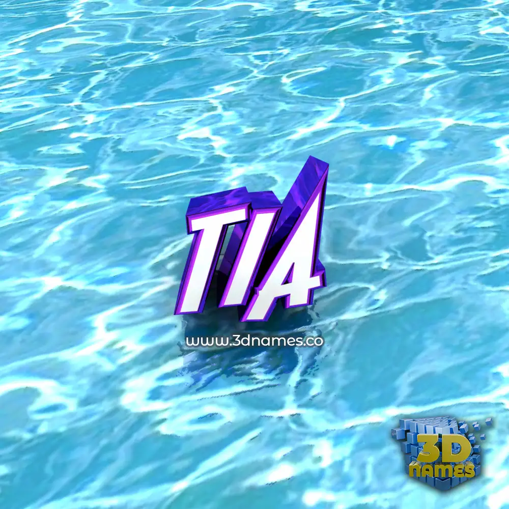 tia in Water style - 3D name wallpaper