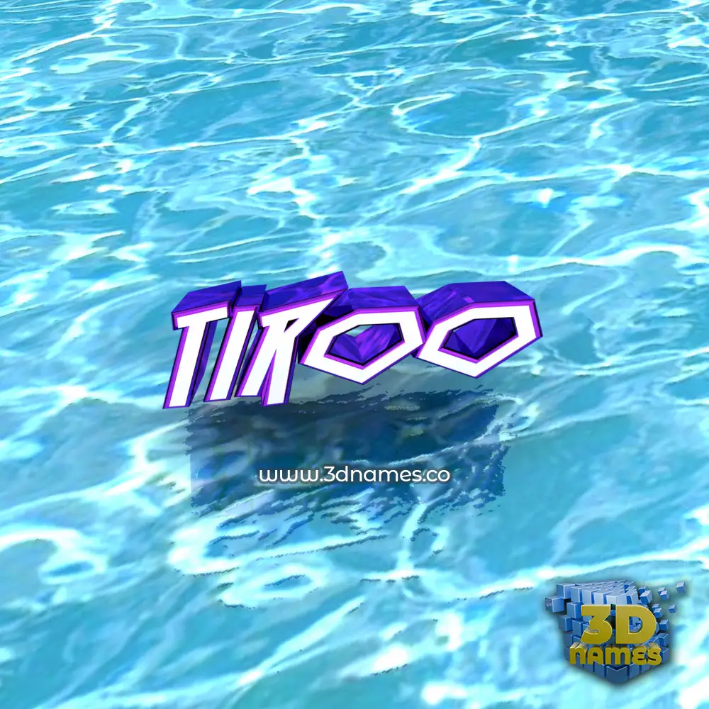 tiroo in Water style - 3D name wallpaper