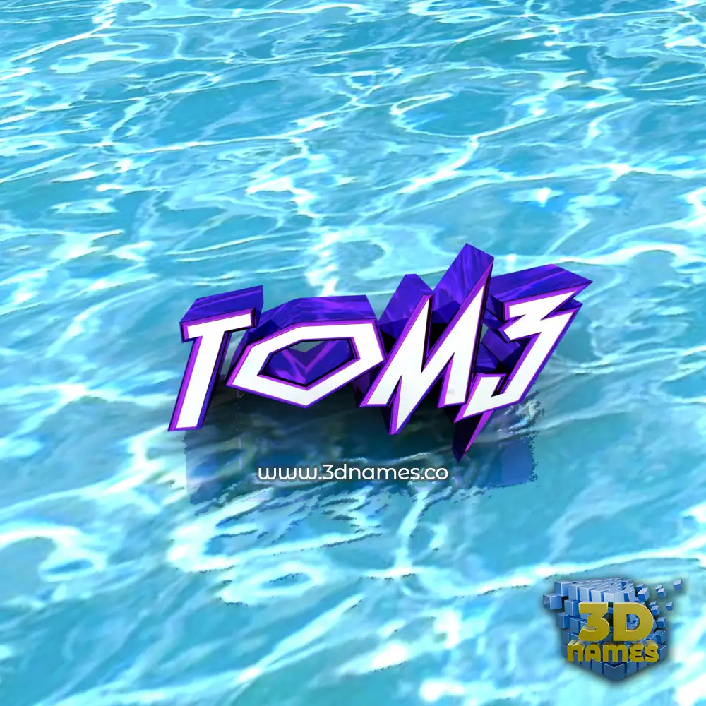 tom3 in Water style - 3D name wallpaper