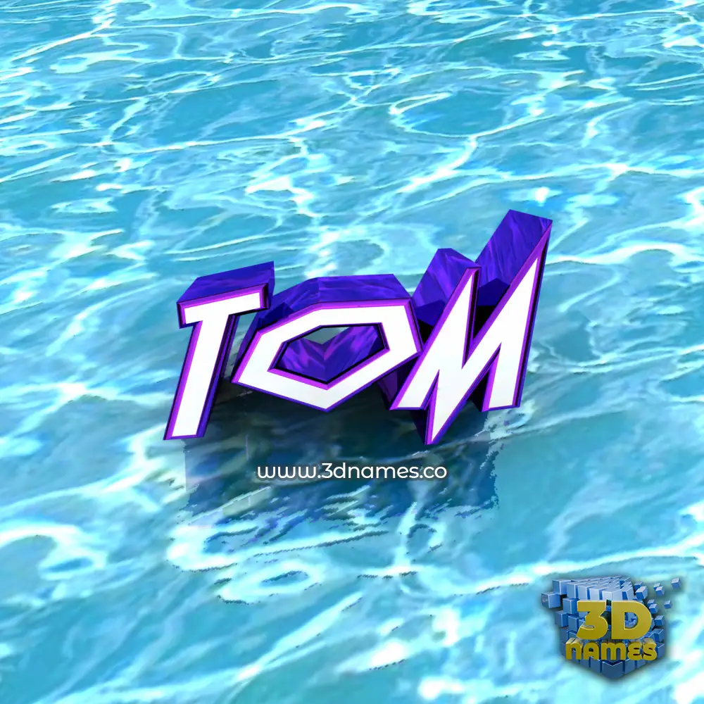tom in Water style - 3D name wallpaper