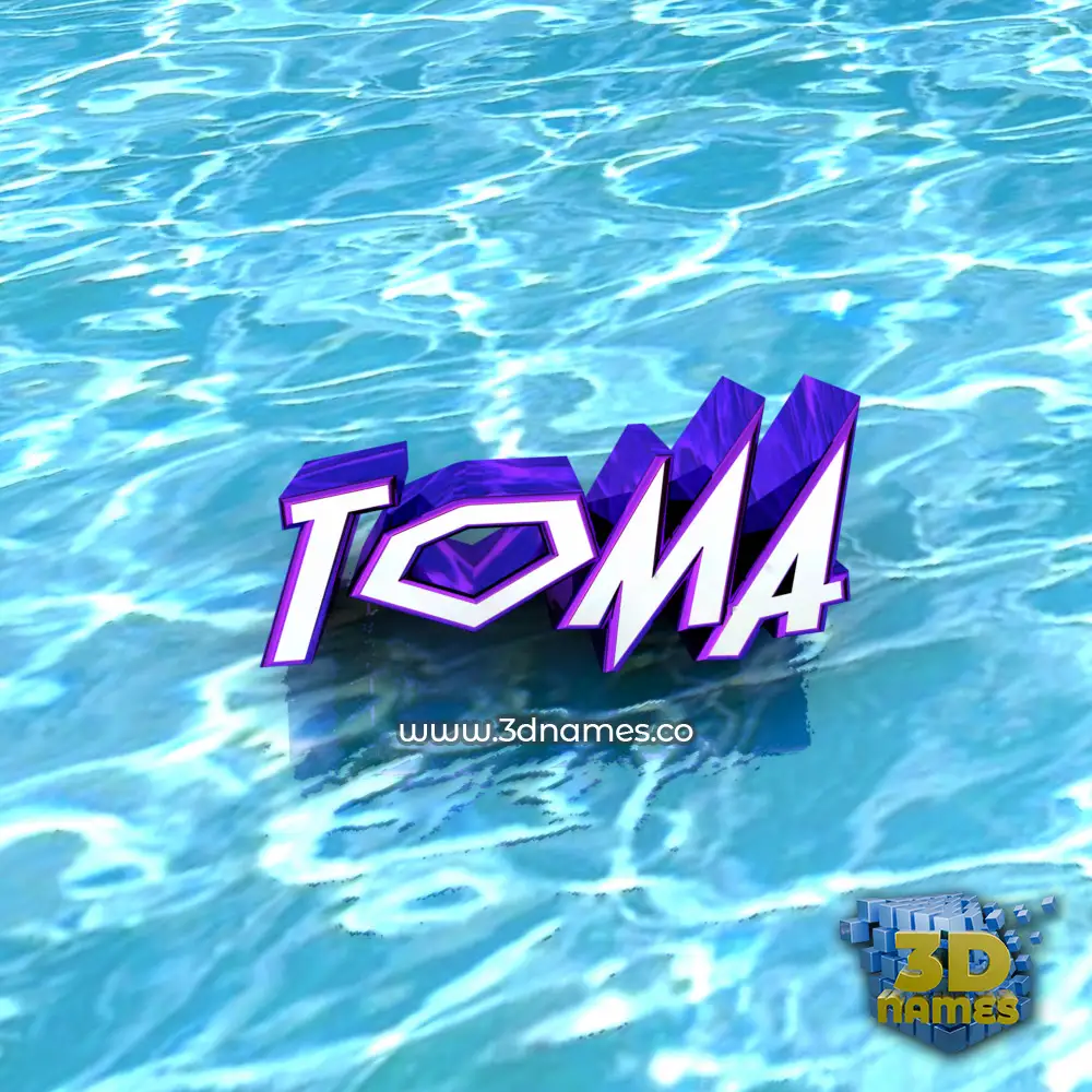 toma in Water style - 3D name wallpaper