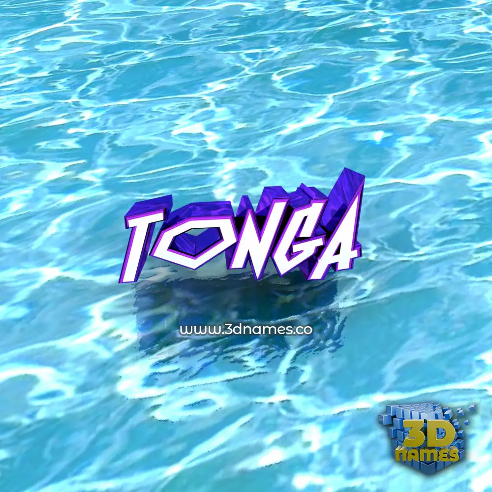 tonga in Water style - 3D name wallpaper