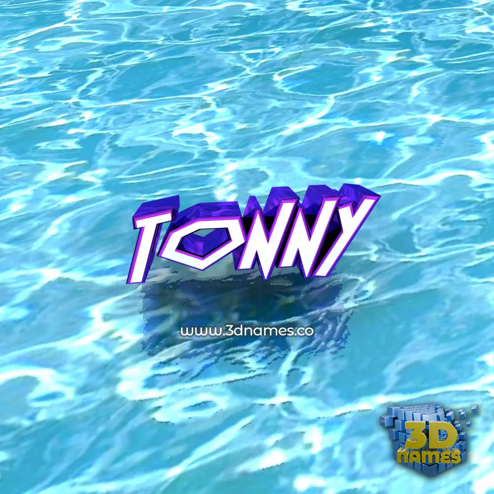tonny in Water style - 3D name wallpaper
