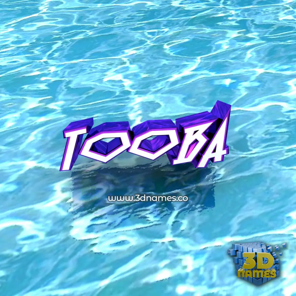tooba in Water style - 3D name wallpaper