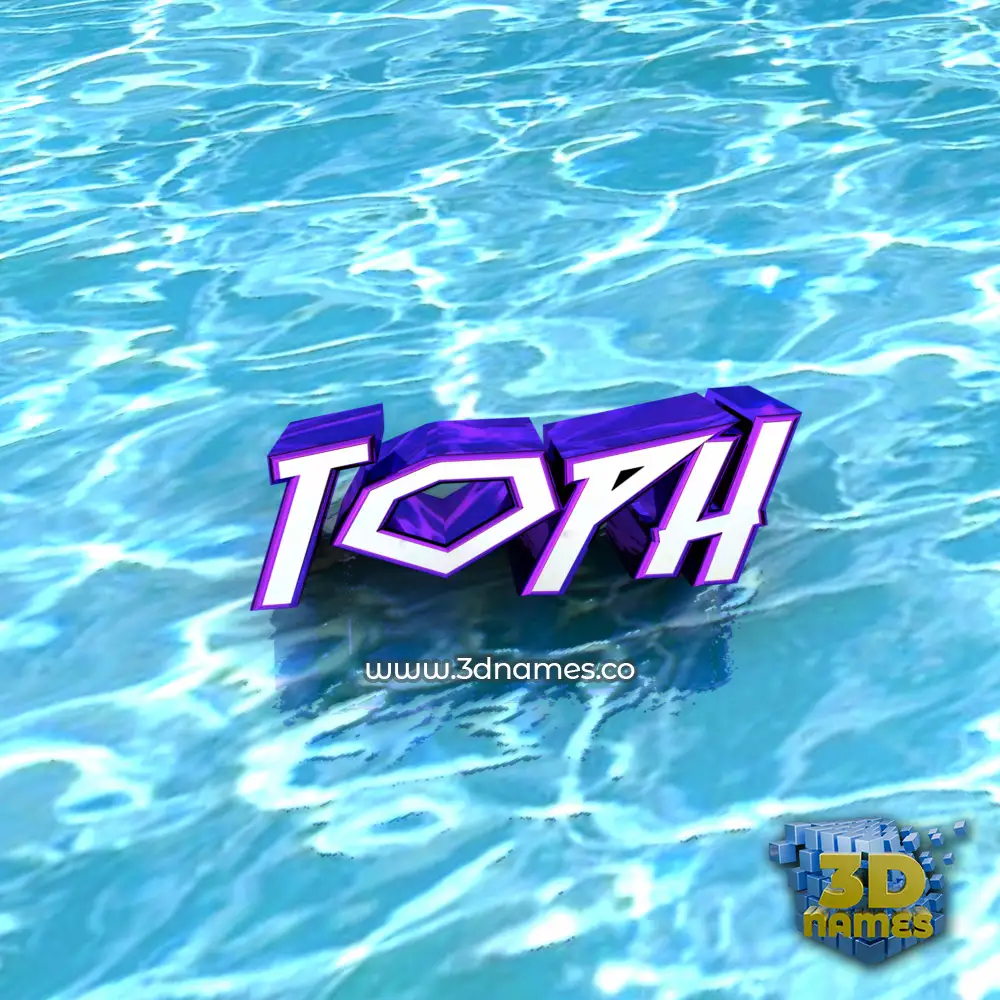 toph in Water style - 3D name wallpaper