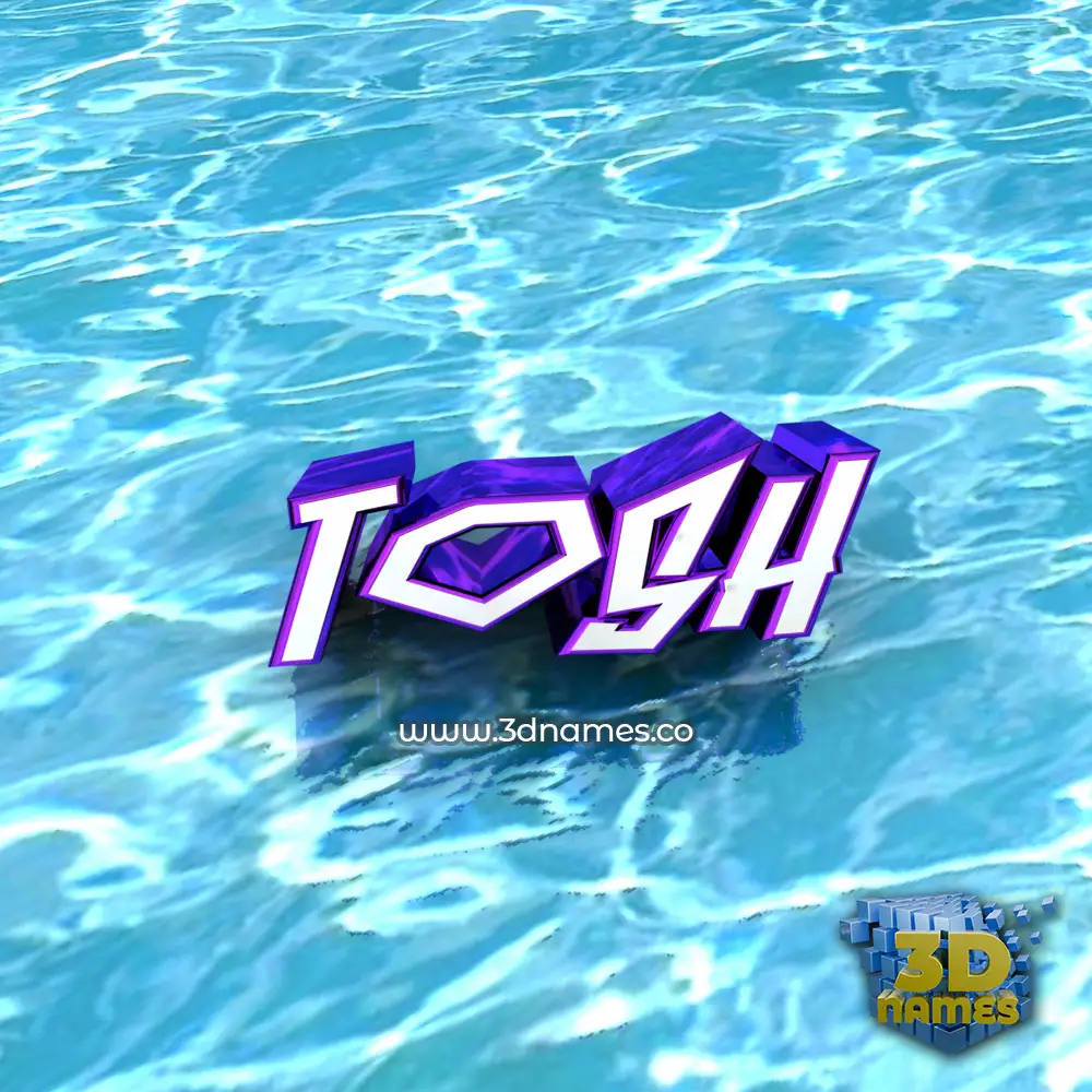tosh in Water style - 3D name wallpaper