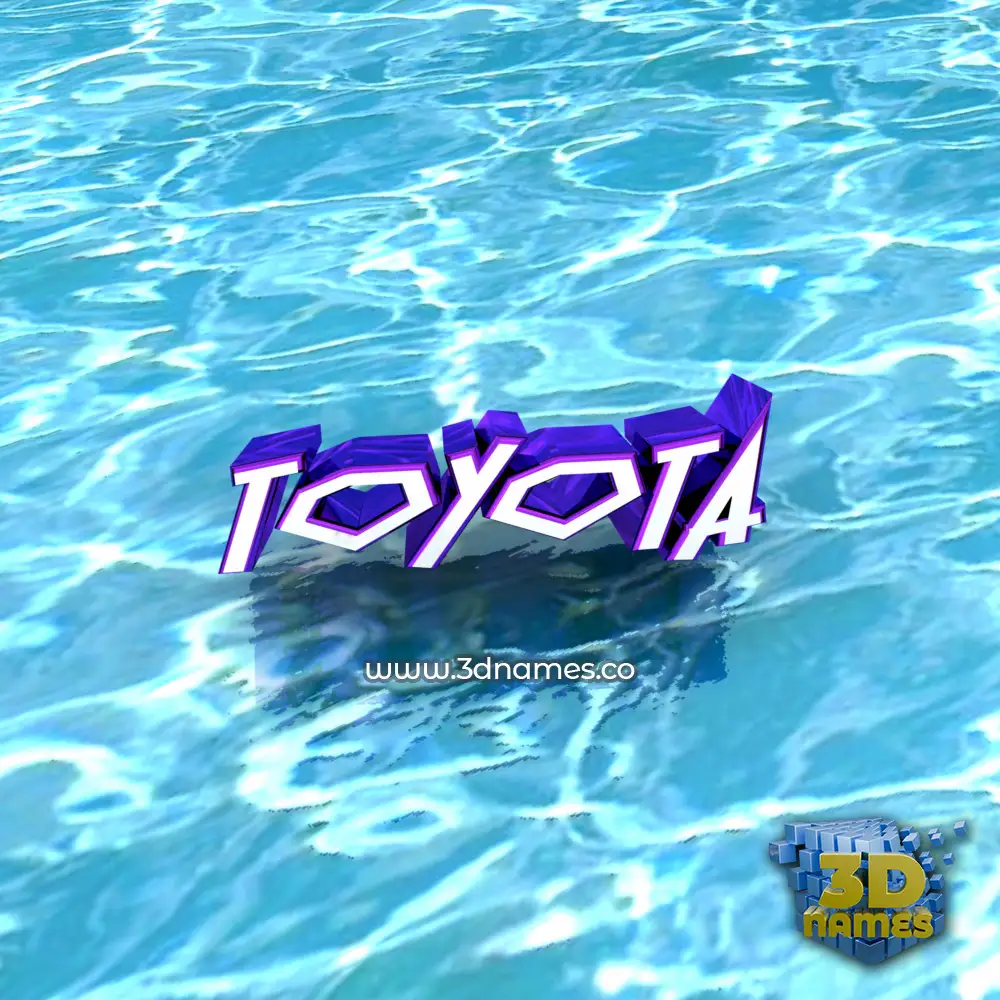 toyota in Water style - 3D name wallpaper