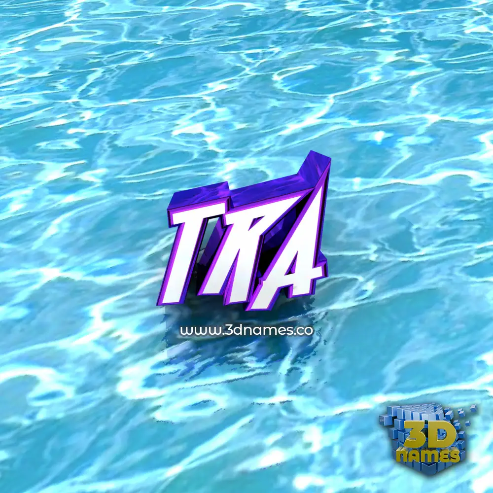 tra in Water style - 3D name wallpaper