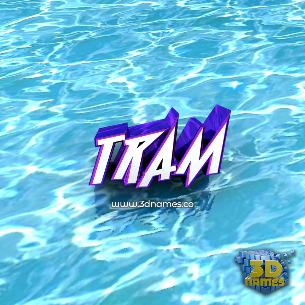 tram in Water style - 3D name wallpaper