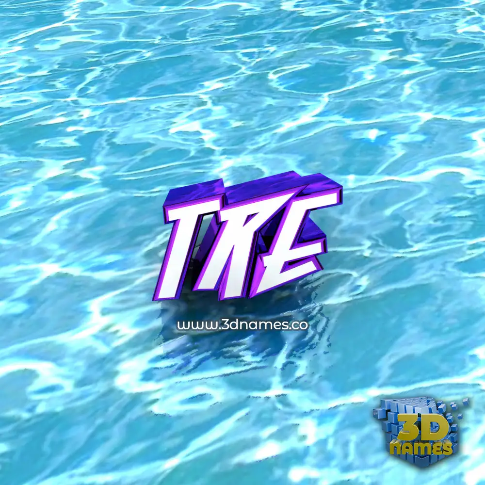 tre in Water style - 3D name wallpaper