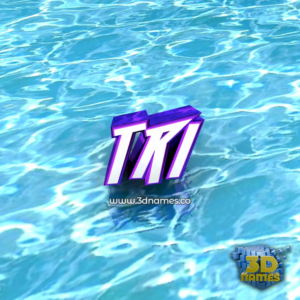 tri in Water style - 3D name wallpaper