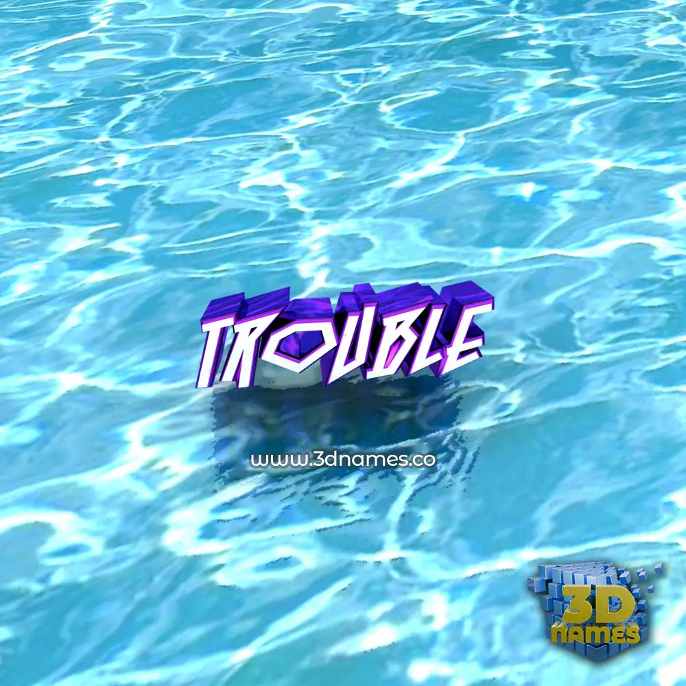 trouble in Water style - 3D name wallpaper