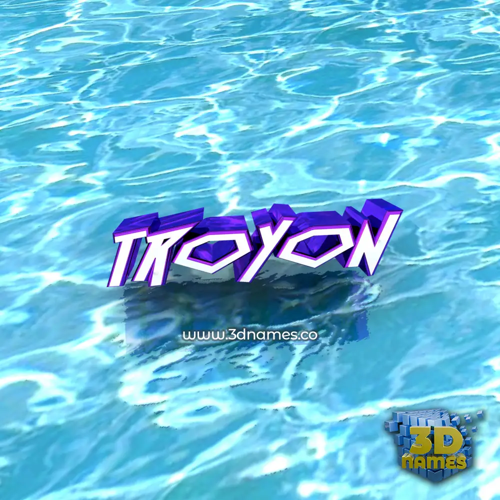 troyon in Water style - 3D name wallpaper