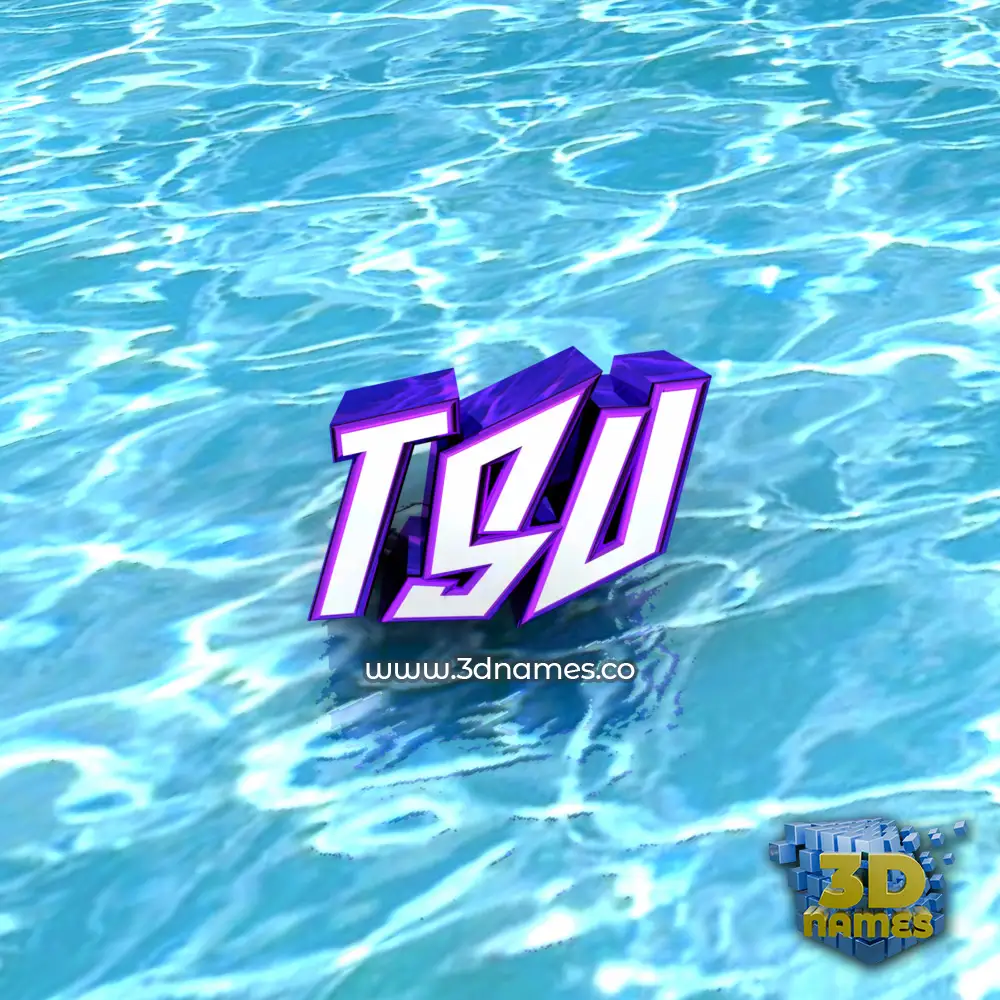 tsu in Water style - 3D name wallpaper