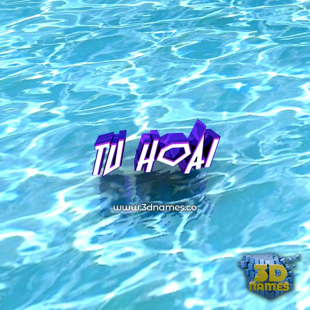 tu hoai in Water style - 3D name wallpaper
