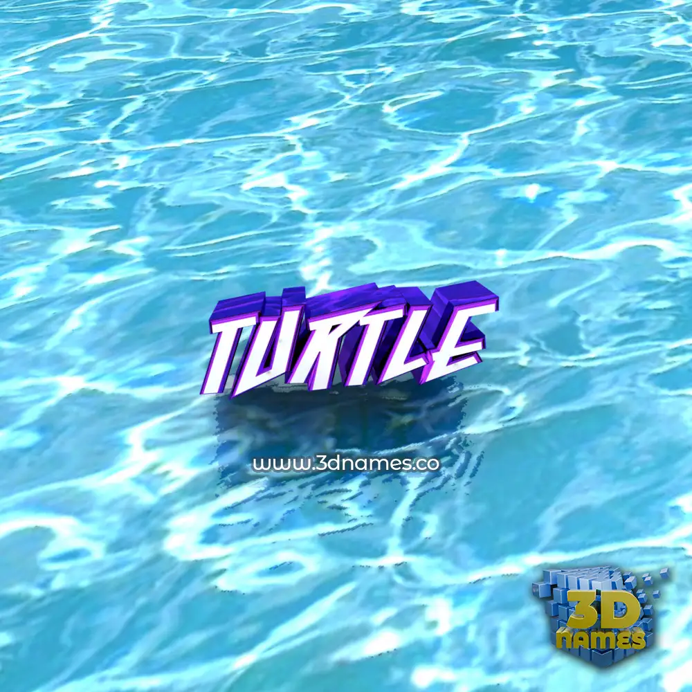 turtle in Water style - 3D name wallpaper