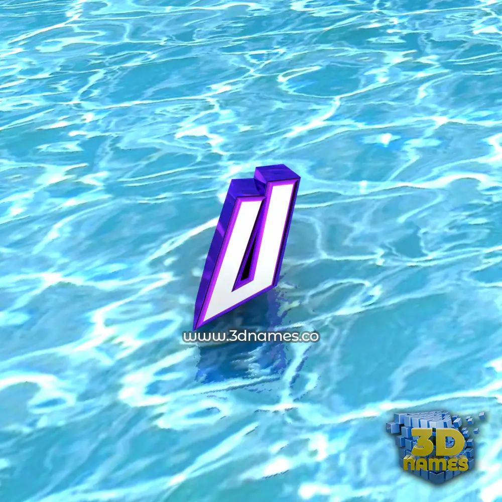u in Water style - 3D name wallpaper