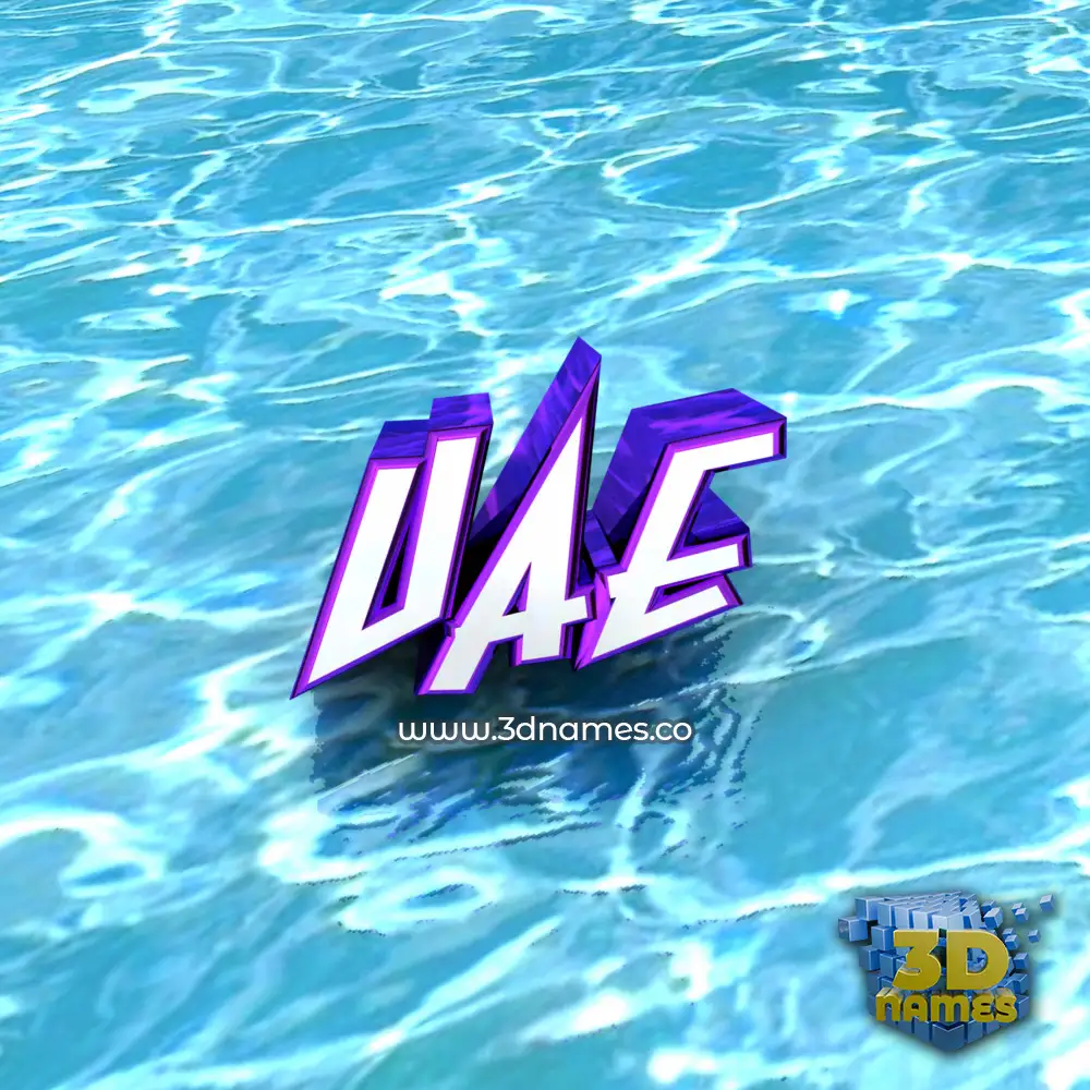 uae in Water style - 3D name wallpaper