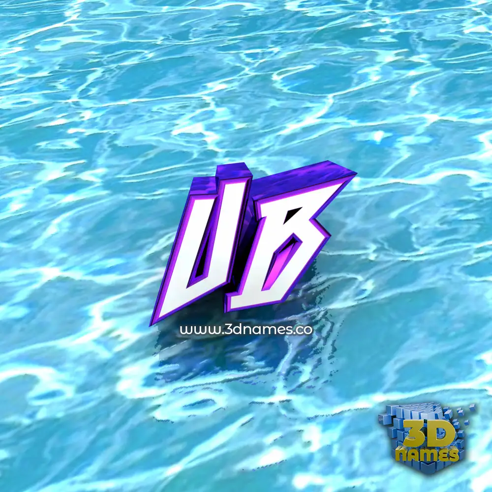ub in Water style - 3D name wallpaper