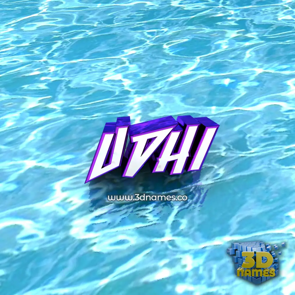 udhi in Water style - 3D name wallpaper