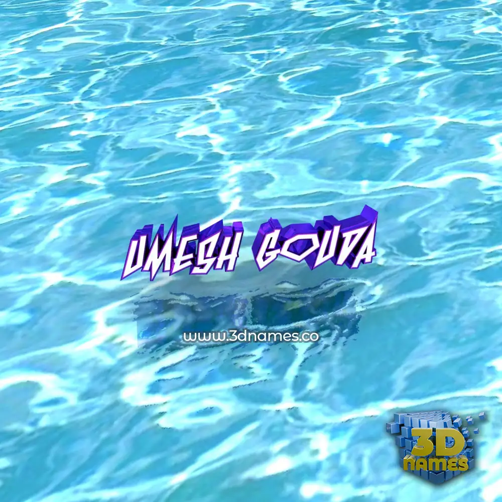 umesh gouda in Water style - 3D name wallpaper