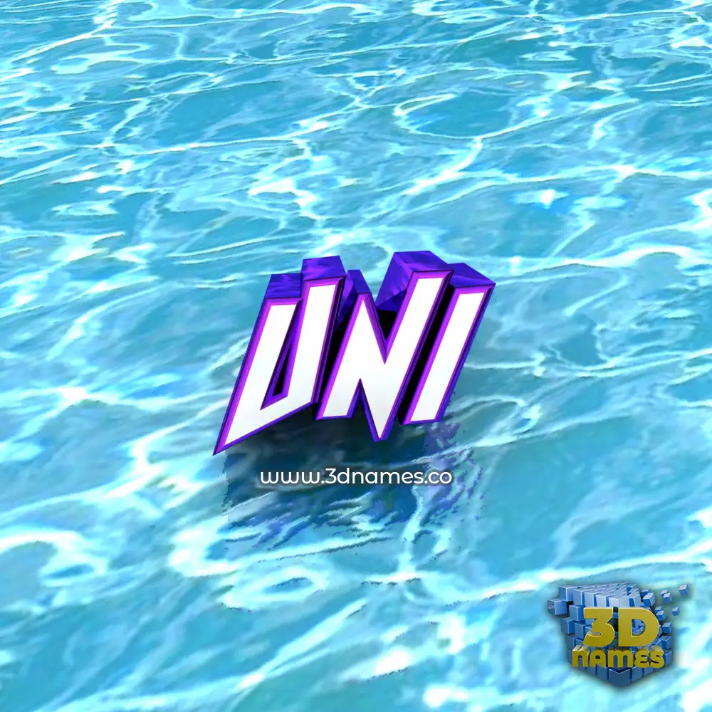 uni in Water style - 3D name wallpaper
