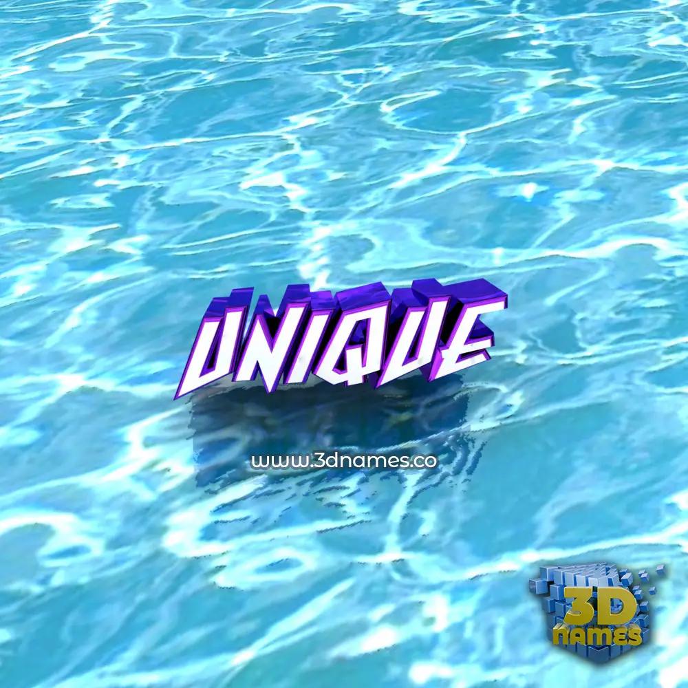 unique in Water style - 3D name wallpaper