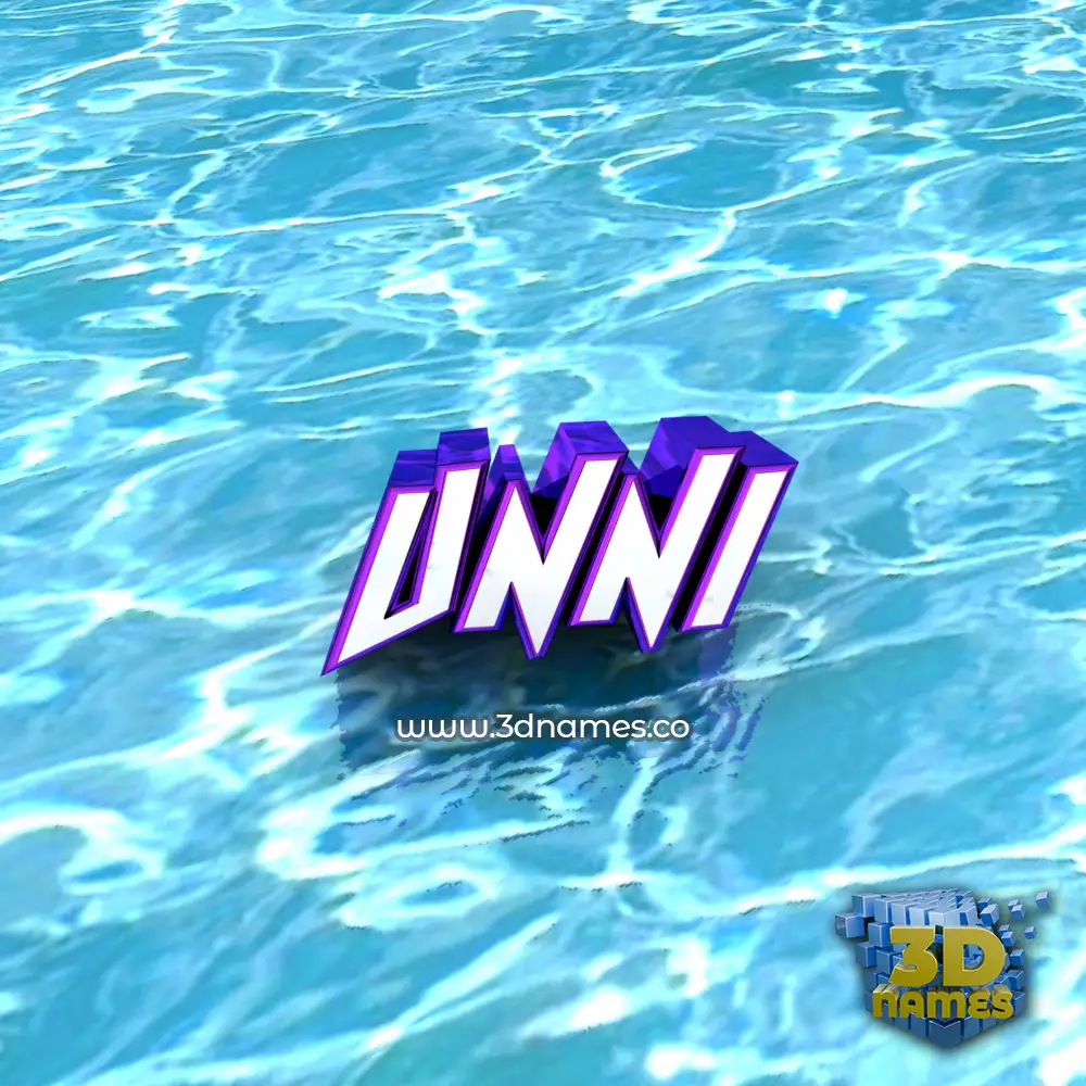 unni in Water style - 3D name wallpaper