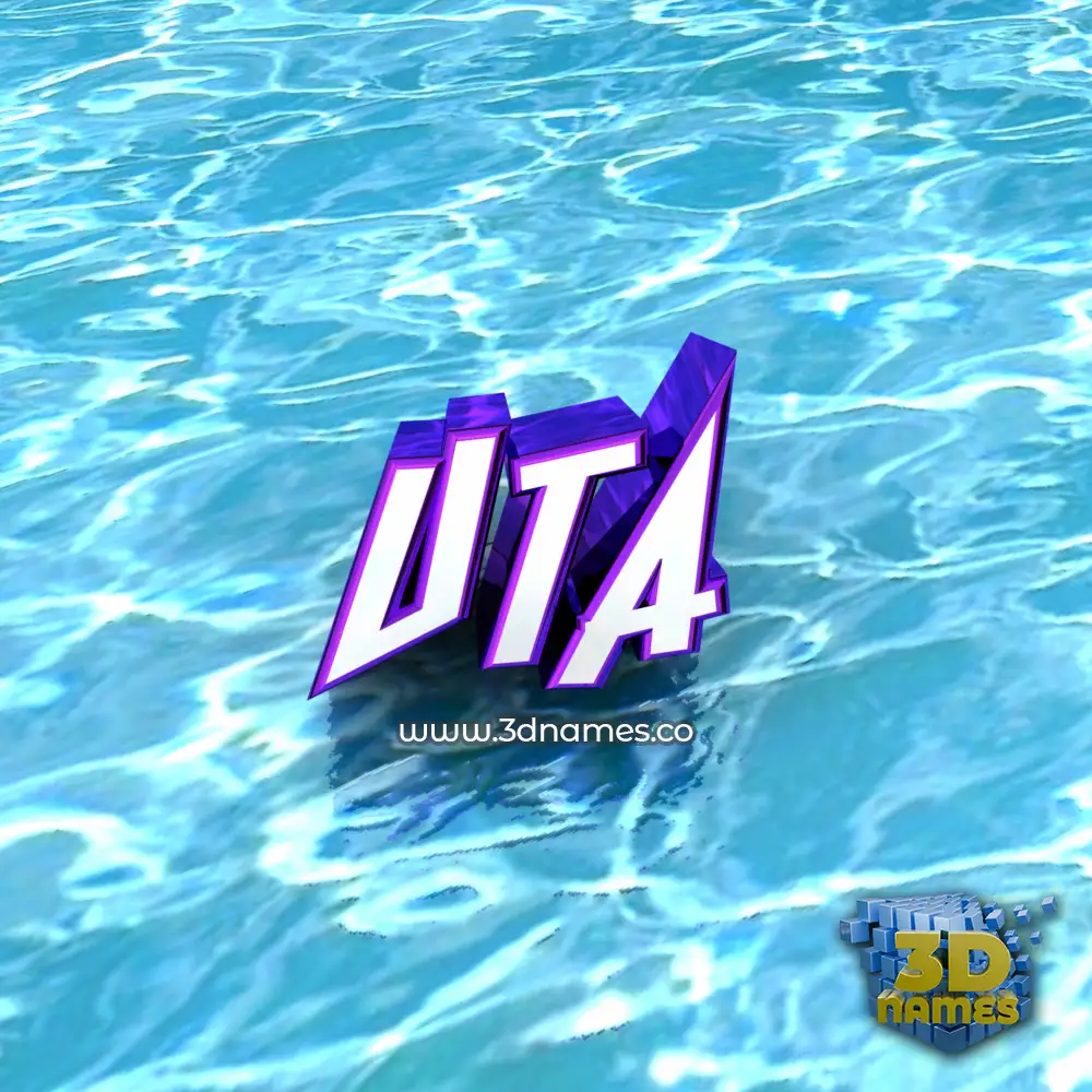 uta in Water style - 3D name wallpaper