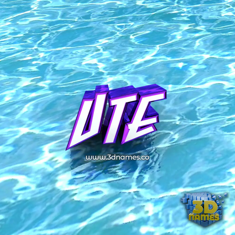 ute in Water style - 3D name wallpaper