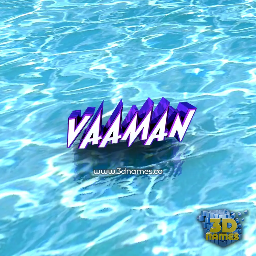 vaaman in Water style - 3D name wallpaper