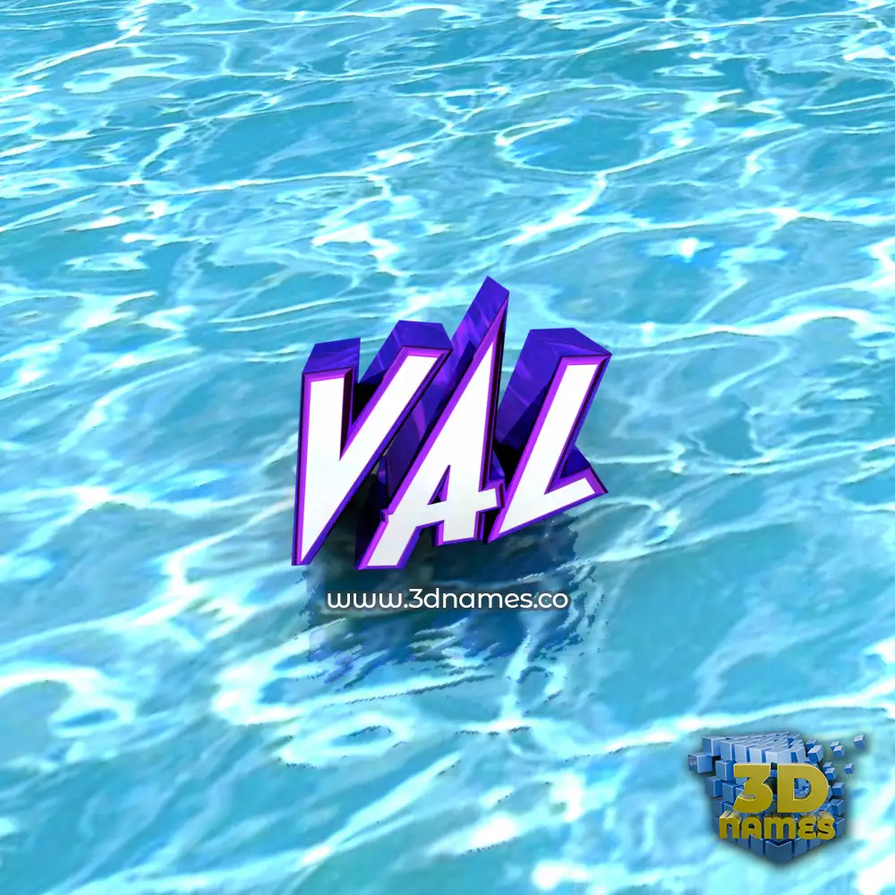 val in Water style - 3D name wallpaper