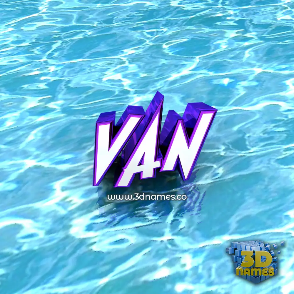 van in Water style - 3D name wallpaper
