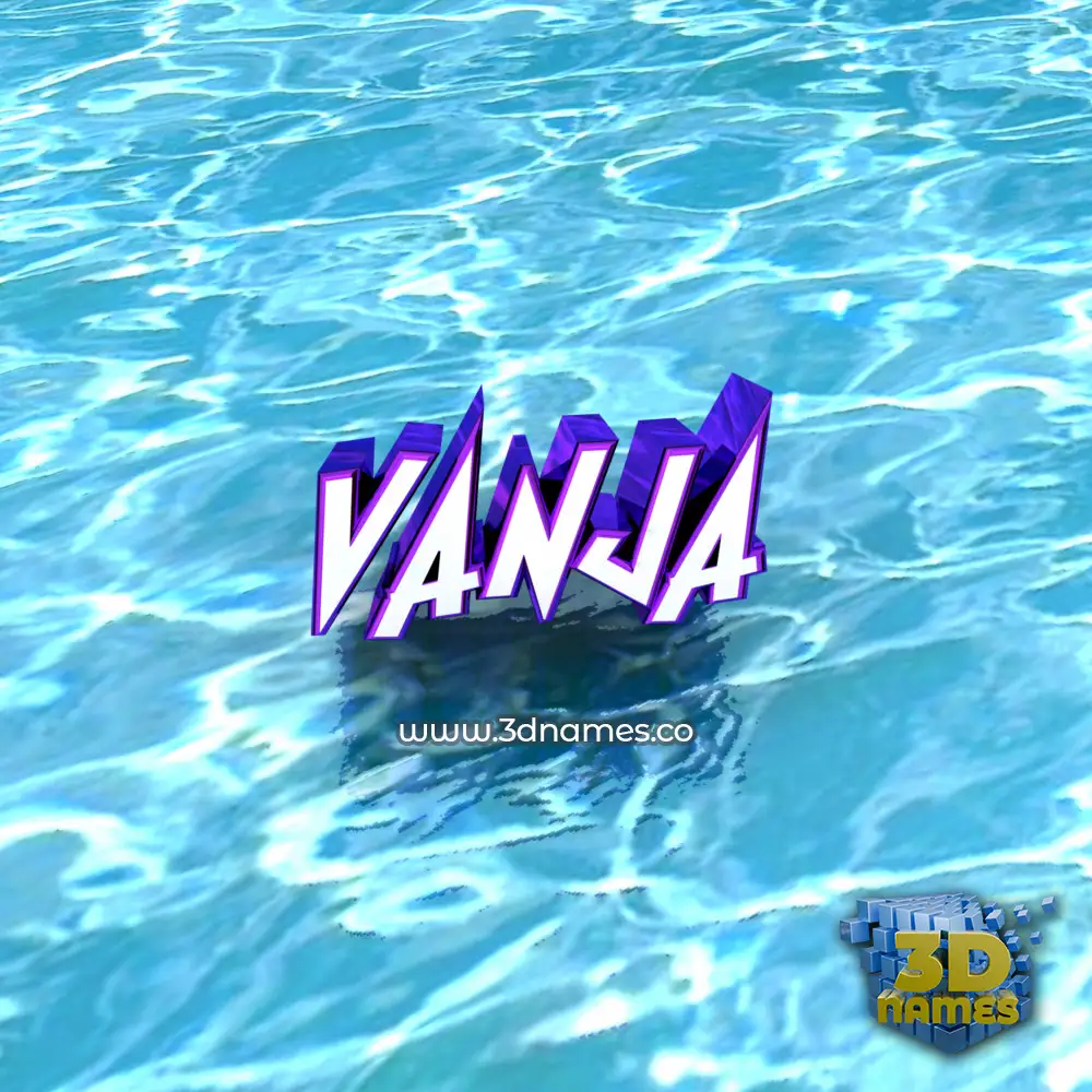 vanja in Water style - 3D name wallpaper
