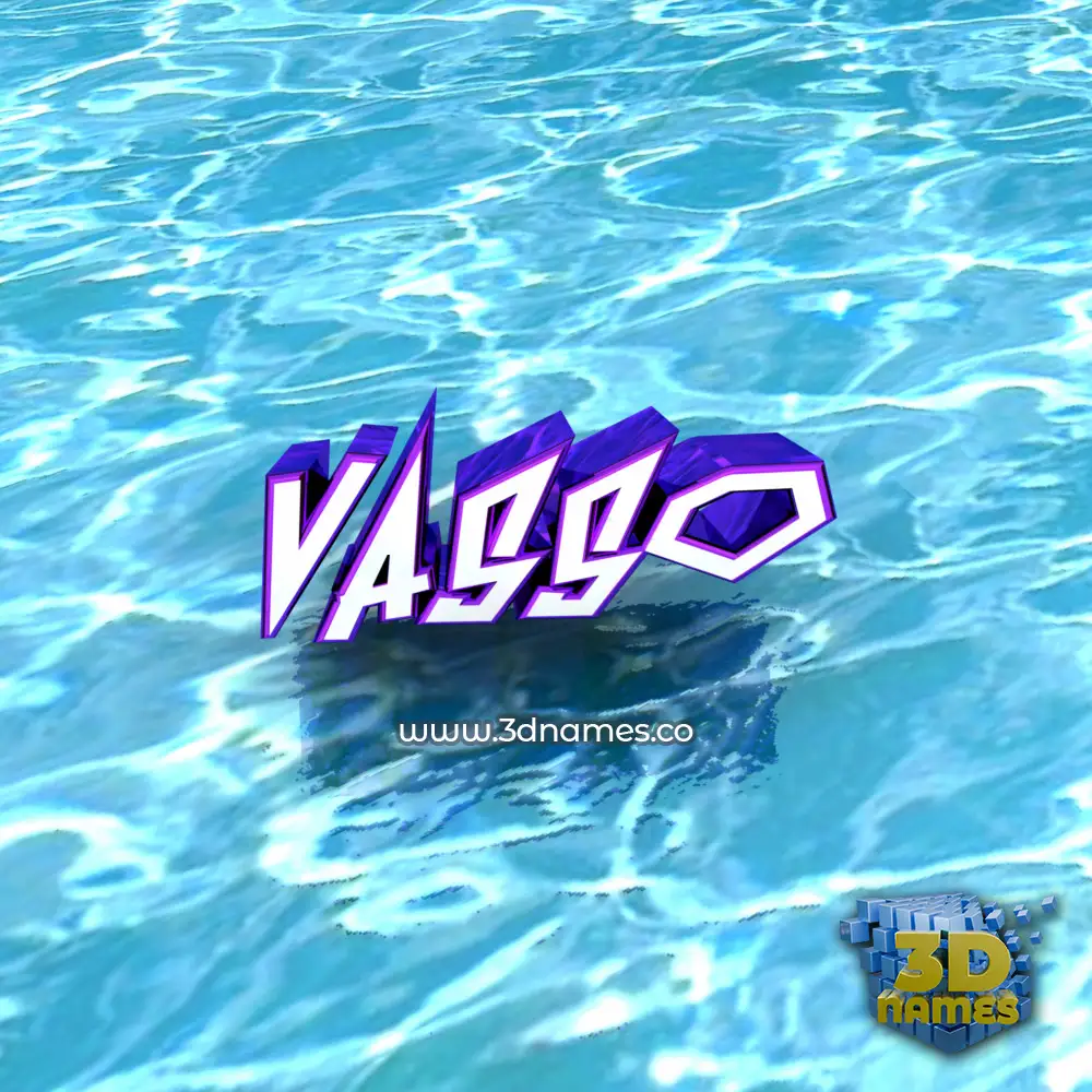 vasso in Water style - 3D name wallpaper