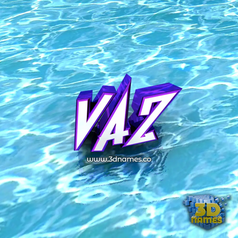 vaz in Water style - 3D name wallpaper