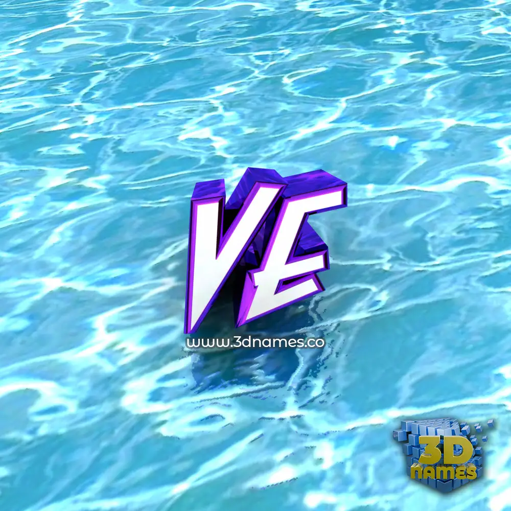 ve in Water style - 3D name wallpaper