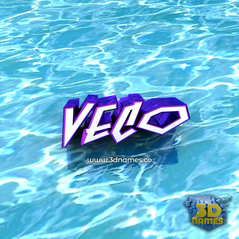 veco in Water style - 3D name wallpaper