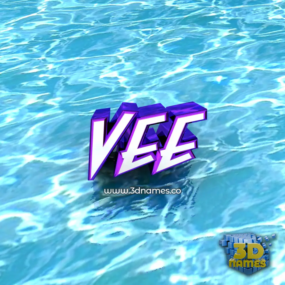 vee in Water style - 3D name wallpaper
