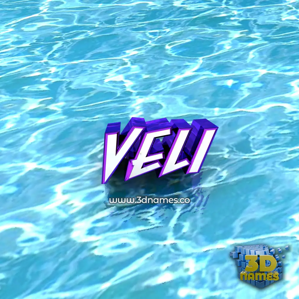 veli in Water style - 3D name wallpaper