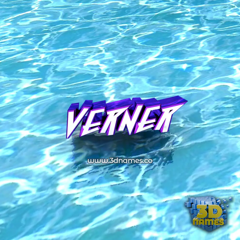 verner in Water style - 3D name wallpaper