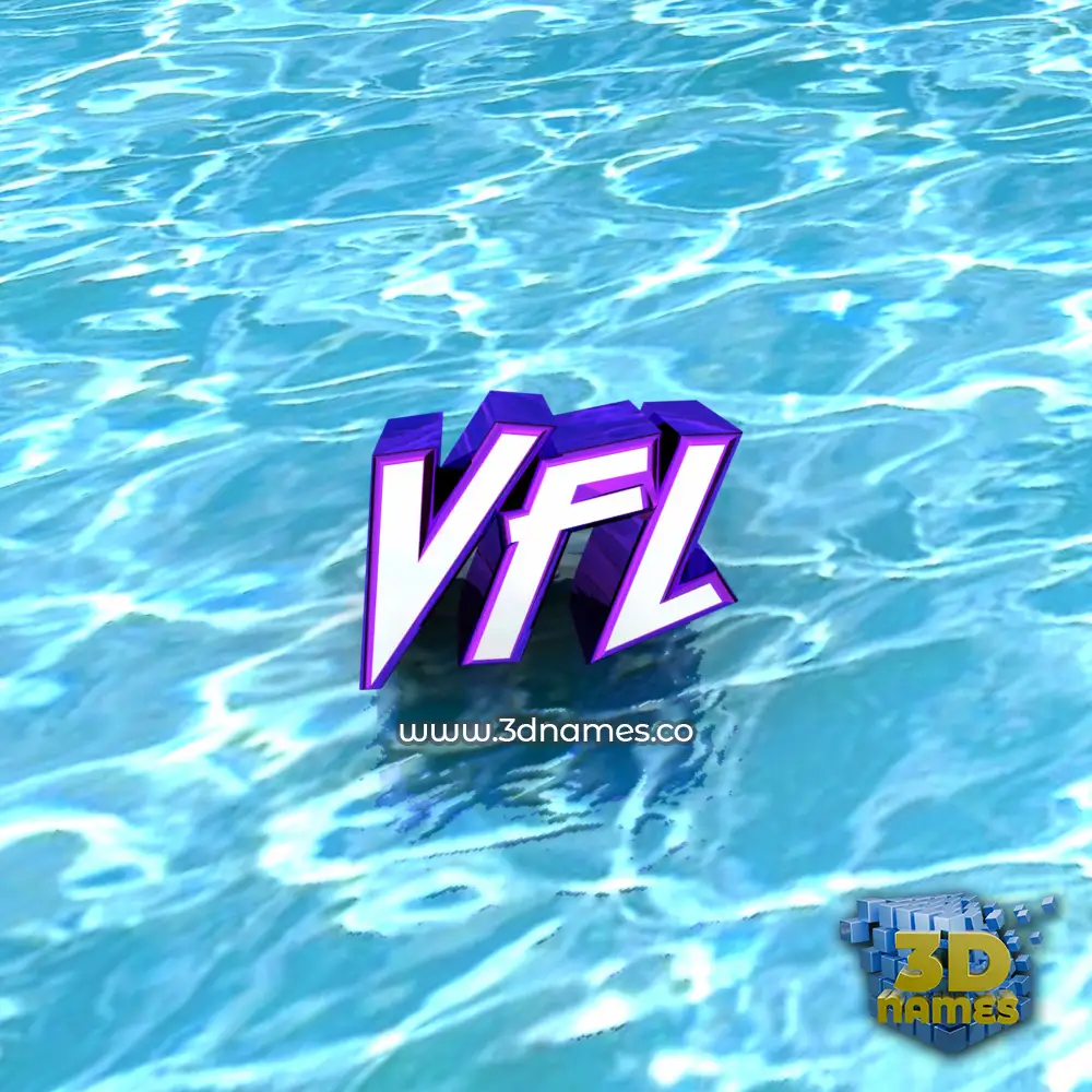 vfl in Water style - 3D name wallpaper