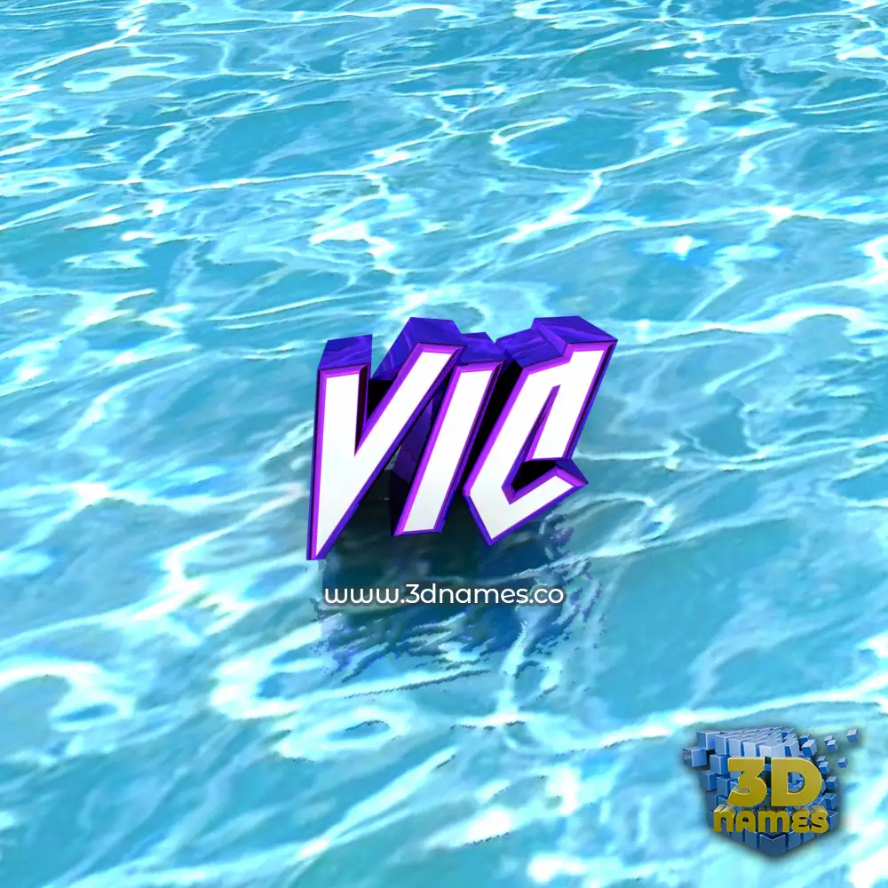 vic in Water style - 3D name wallpaper