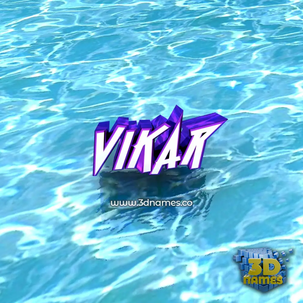 vikar in Water style - 3D name wallpaper