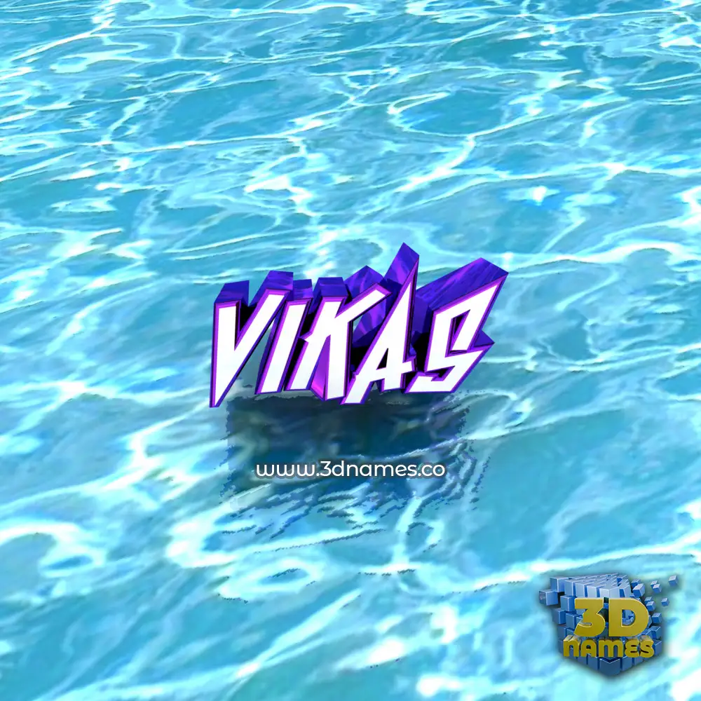 vikas in Water style - 3D name wallpaper