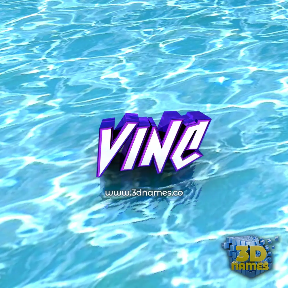vinc in Water style - 3D name wallpaper