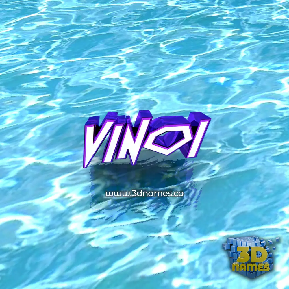 vinoi in Water style - 3D name wallpaper
