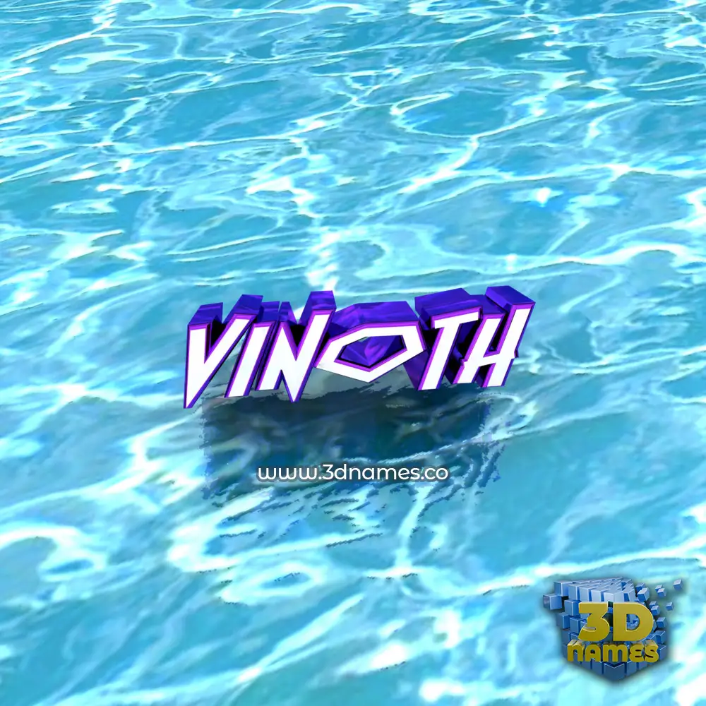 vinoth in Water style - 3D name wallpaper