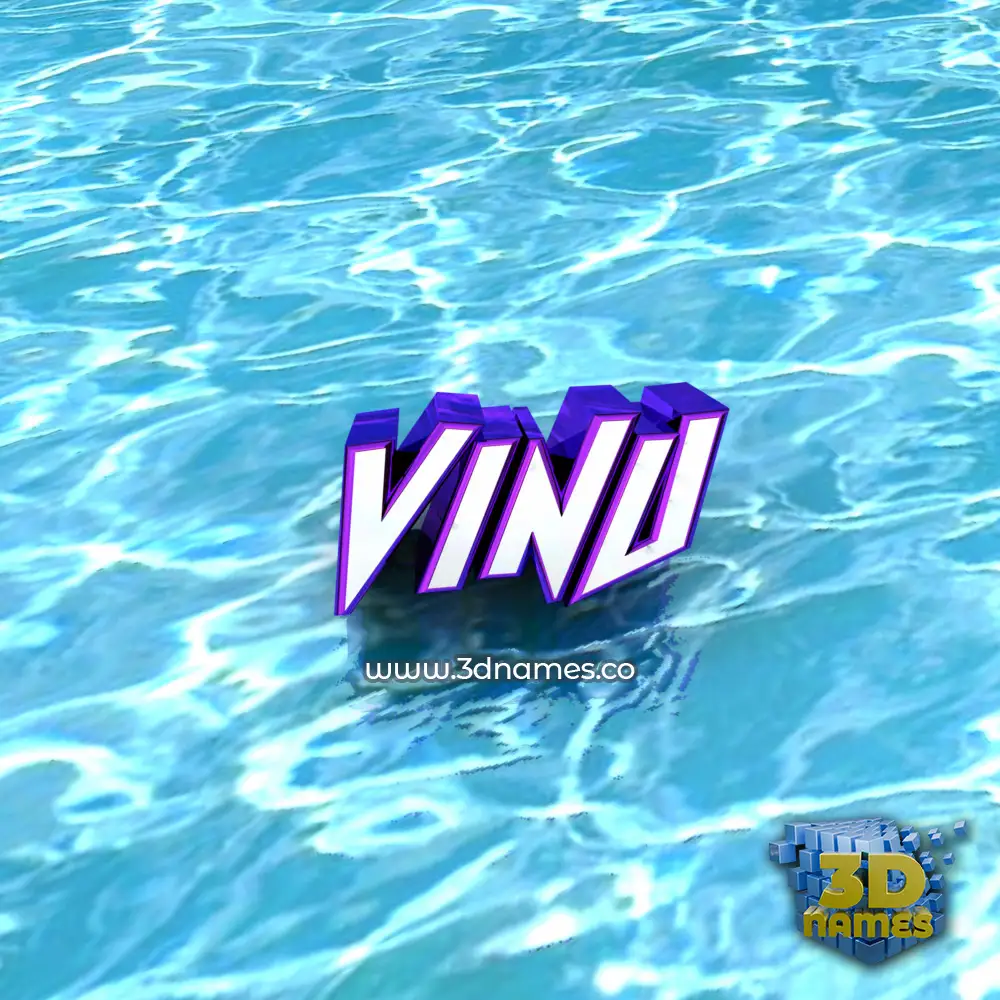 vinu in Water style - 3D name wallpaper