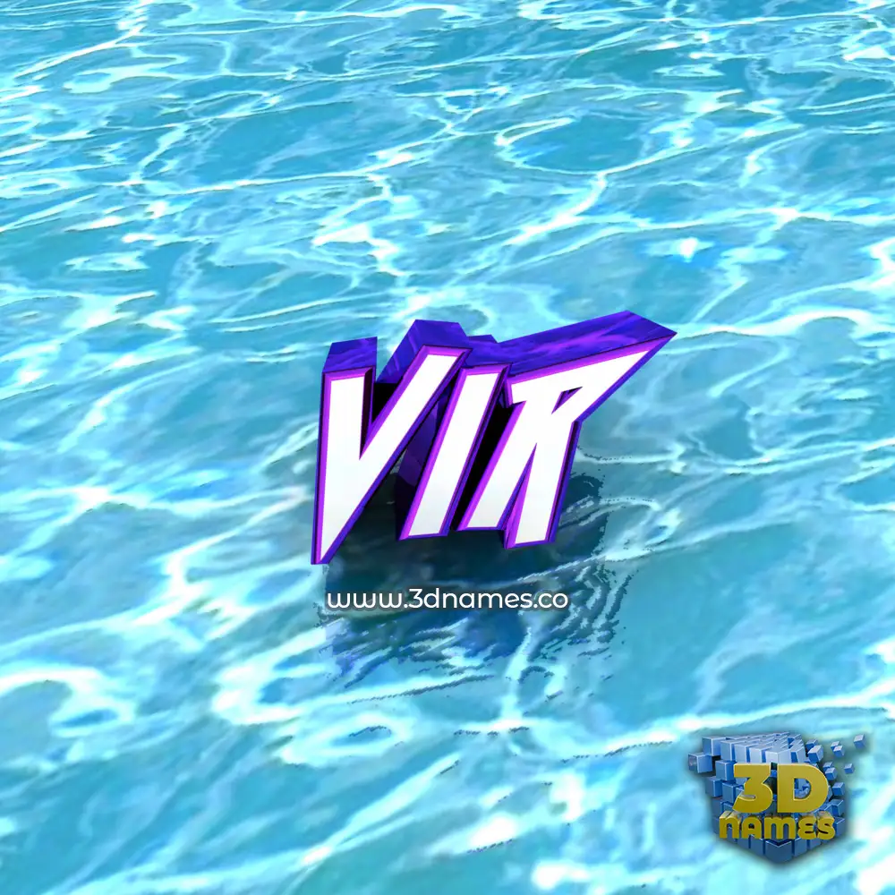 vir in Water style - 3D name wallpaper